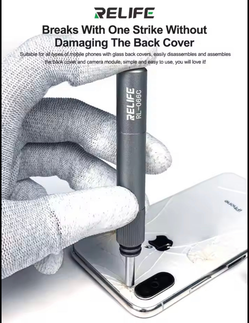 RELIFE RL-066C Mobile phone glass back cover blasting pen tungsten steel pen Crack Demolishing Pen fixed-point breaking glass