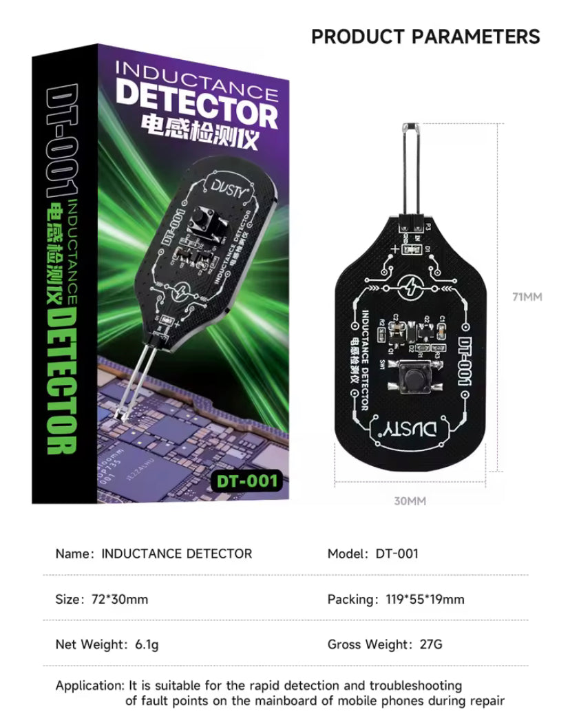 MECHANIC DT-001 Inductance Tester Motherboard Repair Tool Electromagnetic Induction Check Fault Finder for PCB Circuit Board