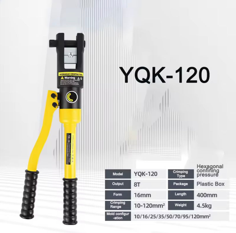 YQK-120 Hydraulic Crimping Tool with Crimping Range from 10-120MM2 Hydraulic Crimping Plier for Cable Lug  CU/AL Connectors