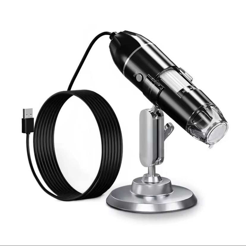 USB Digital Microscope 50X to 1600X, 8 LED Magnification Endoscope Camera with Metal Stand For Soldering Magnifier Cell Phone Repairs