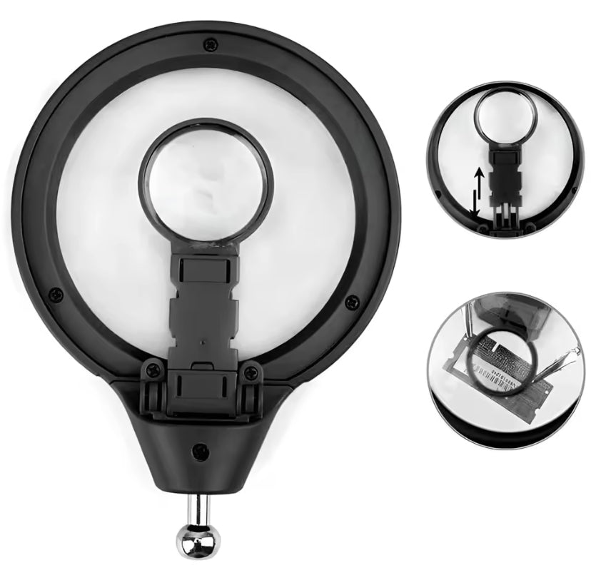 Welding Magnifying Glass 3x Desktop Welding Repair Tool LED Light Auxiliary Clip Loupe Hand Soldering Solder Iron Stand Holder TE800