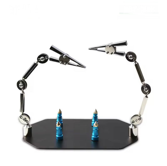 Soldering Helping Hands Tool Clamp PCB Motherboard Holder Jig Fixture Stand Dual Metal Flexible Arm Alligator Clip TE807