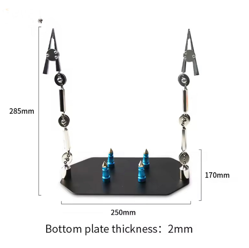 Soldering Helping Hands Tool Clamp PCB Motherboard Holder Jig Fixture Stand Dual Metal Flexible Arm Alligator Clip TE807