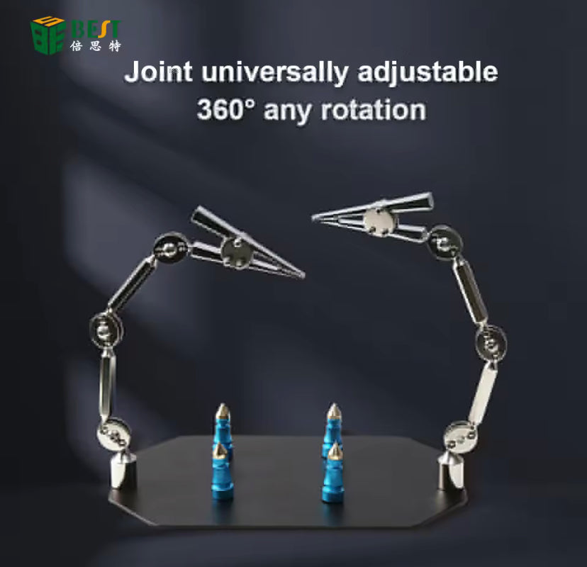 Soldering Helping Hands Tool Clamp PCB Motherboard Holder Jig Fixture Stand Dual Metal Flexible Arm Alligator Clip TE807