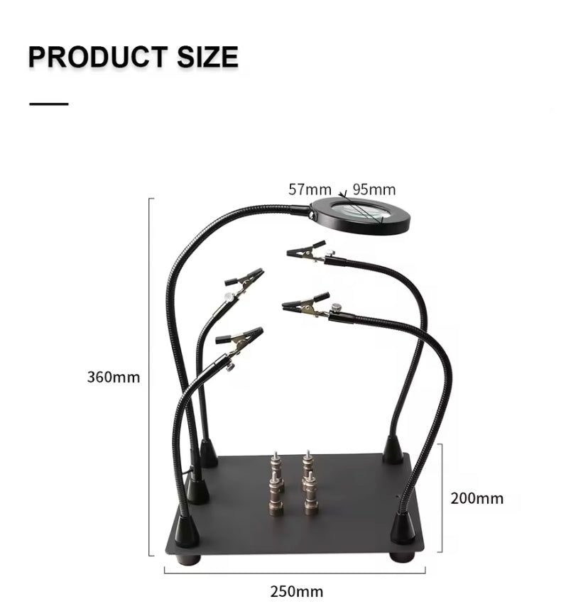 PCB Soldering Repair Platform LED Magnifying Glass Desktop Lamp Welding Light Magnifier Electronic Maintenance TE808