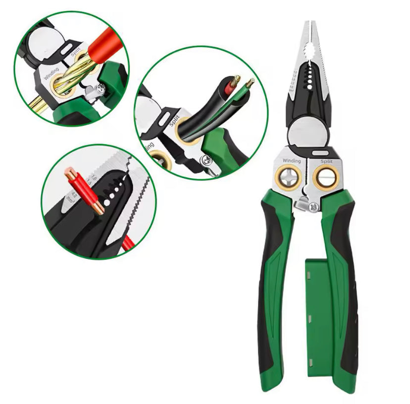 8 in 1 Wire Stripper with Voltage Tester, Electric Pliers Electric Wire Stripping Tool for Cutting and Pulling Pliers