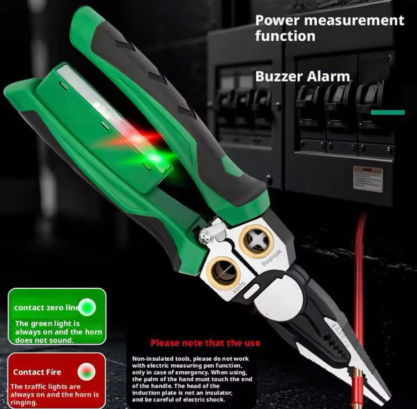 8 in 1 Wire Stripper with Voltage Tester, Electric Pliers Electric Wire Stripping Tool for Cutting and Pulling Pliers