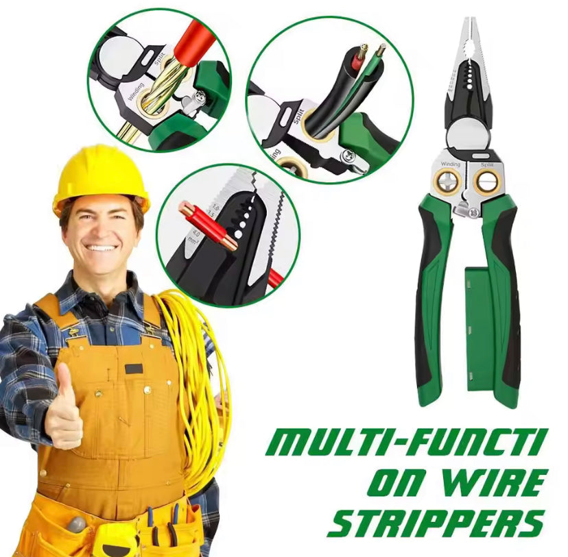 8 in 1 Wire Stripper with Voltage Tester, Electric Pliers Electric Wire Stripping Tool for Cutting and Pulling Pliers