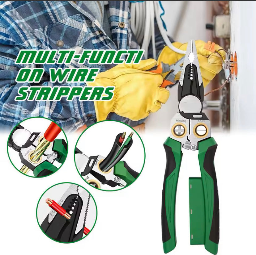 8 in 1 Wire Stripper with Voltage Tester, Electric Pliers Electric Wire Stripping Tool for Cutting and Pulling Pliers