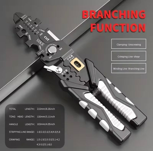 25-in-1 wire stripping pliers industrial grade multi-function electrician special cable stripping knife wire cutting pliers