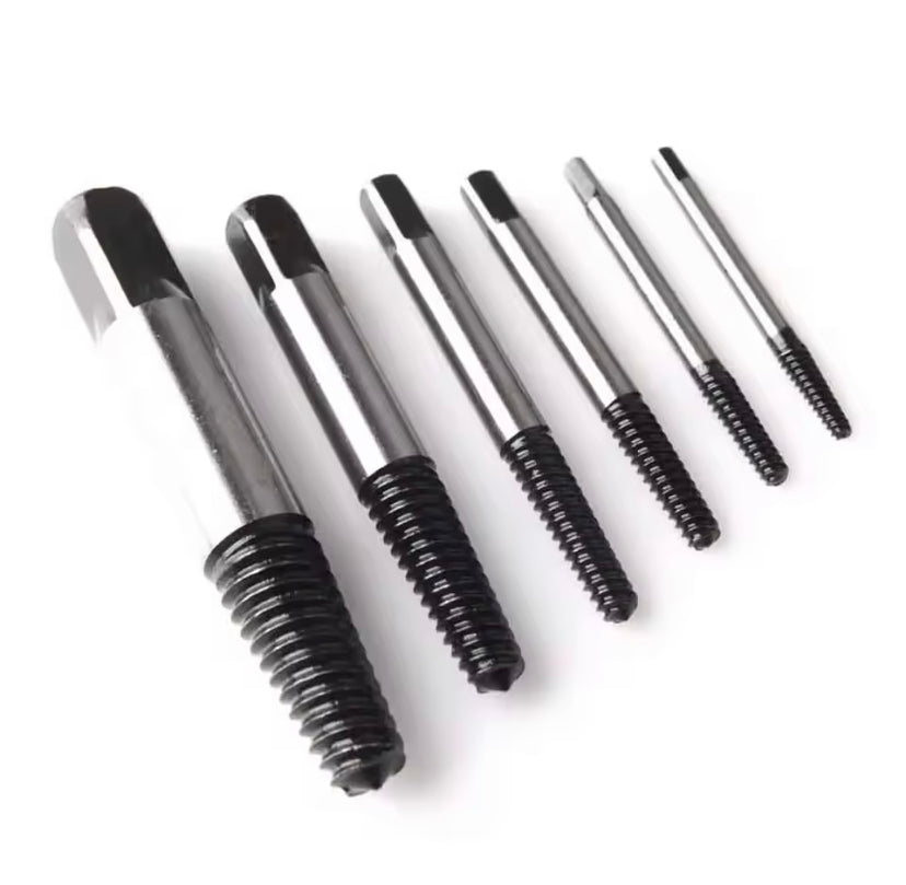 6Pcs Set Damaged Screws Extractor Speed Out Broken Bolt Extractor Carpentry Tools Metal Drill Bits Set Bolts Remover Extractor