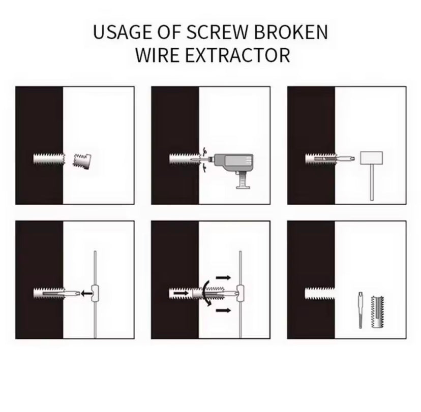 6Pcs Set Damaged Screws Extractor Speed Out Broken Bolt Extractor Carpentry Tools Metal Drill Bits Set Bolts Remover Extractor