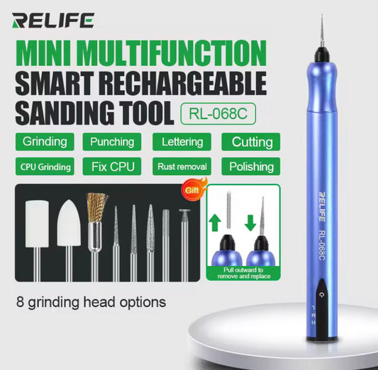 RELIFE RL-068C Speed Adjustable Electric Grinding Pen Multifunction Smart Rechargeable Sanding Tool For Mobile Phone  Repair