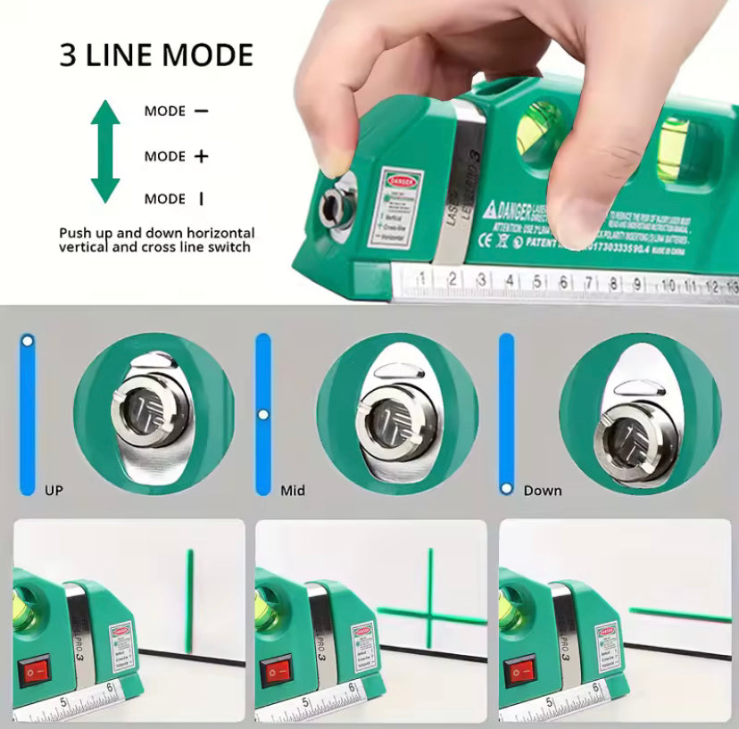 High Precision Multifunctional Infrared Laser Levels Built in Tape USB Charging  Measure Optical Instruments 10 FT Measurement & Construction Tools