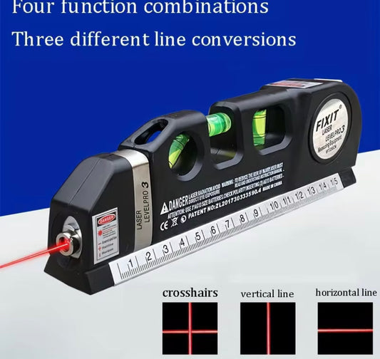 Laser Level Line Tool Multipurpose Laser Level Kit Standard Cross Line Lase 8 Feet Measure Tape Ruler