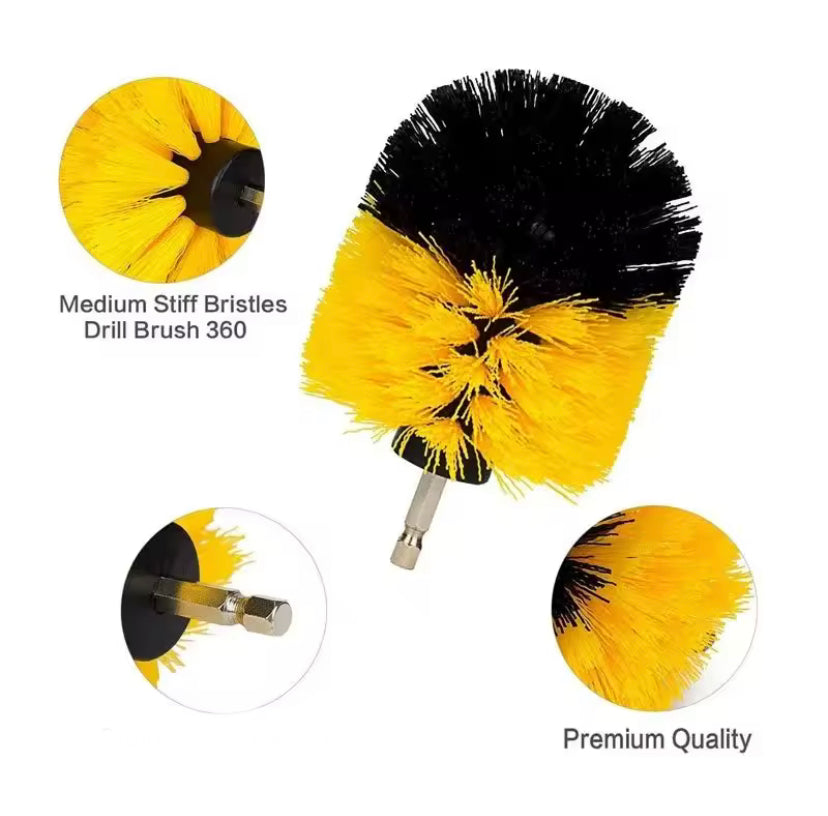 3Pcs/Set 2/3.5/4'' Electric Scrubber Brush Drill Brush Kit Plastic Round Cleaning Brush for Carpet Glass Car Tires Nylon Brushes