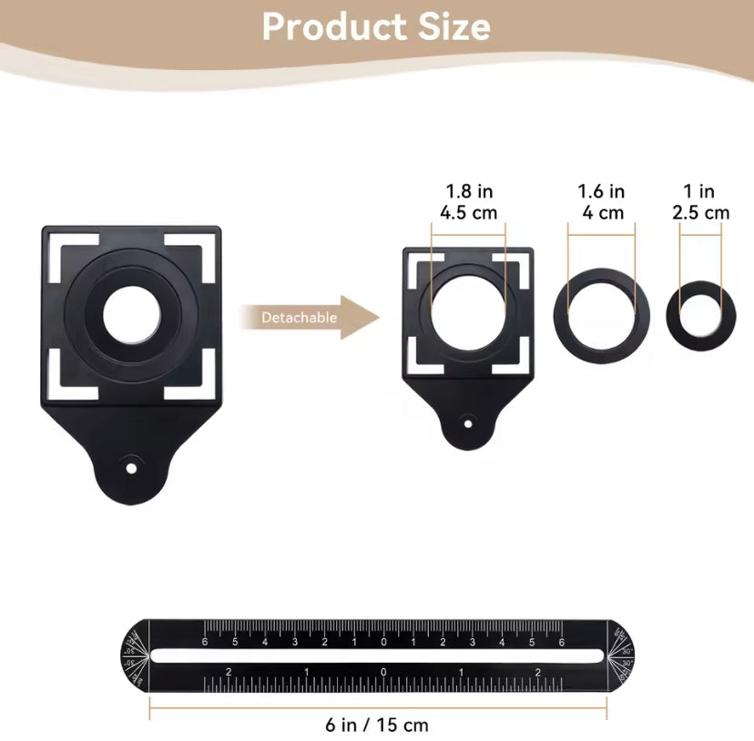 Six Fold Ruler Aluminium Alloy Angle Ruler Finder Measuring Ruler Perforated Mold Template Tool Locator Drill Guide Tile Hole