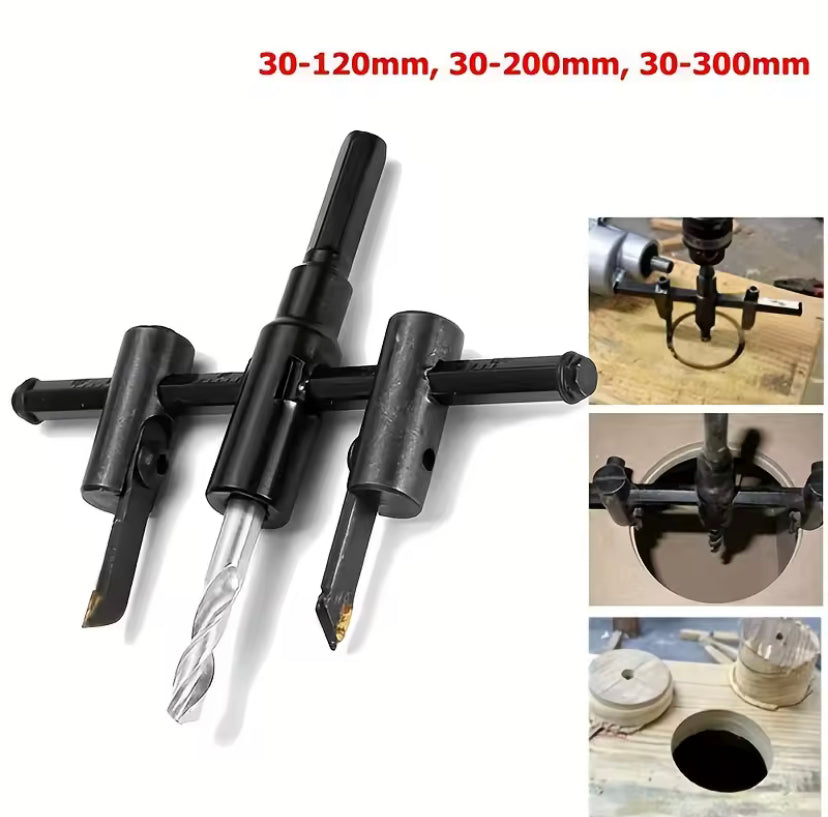 Adjustable Wood Drywall Circle Hole Drill Cutter Bit Saw Use 30mm To 200mm Circle Hole Saw Cutter Drill Bit
