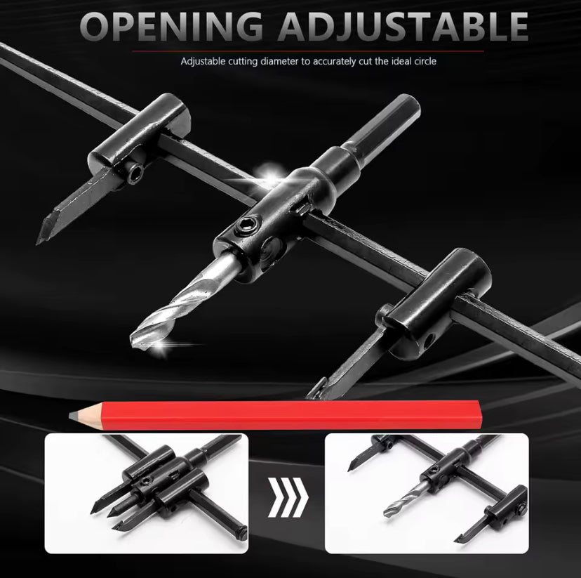 Adjustable Wood Drywall Circle Hole Drill Cutter Bit Saw Use 30mm To 300mm Circle Hole Saw Cutter Drill Bit