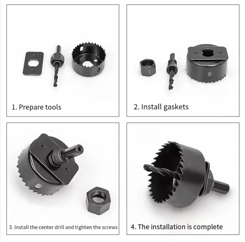 8pcs Hole Saw Set Saw Cup Wood Crown Drill Bit For Gypsum Board Wood PVC Plastic Density Board Metal Woodworking Tools