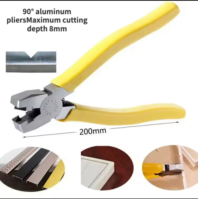 Aluminum Frame Folding pincers V-Groove Notch Folding scissors edge pliers 90 degrees V-shaped Plucking edge of woodworking Tool