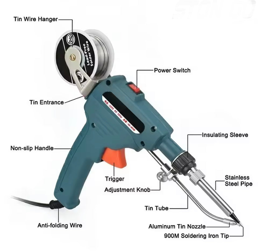 Handheld Internal Heating Iron 60W Automatic Soldering Gun Welding Platform Welding Repair Tool 220V