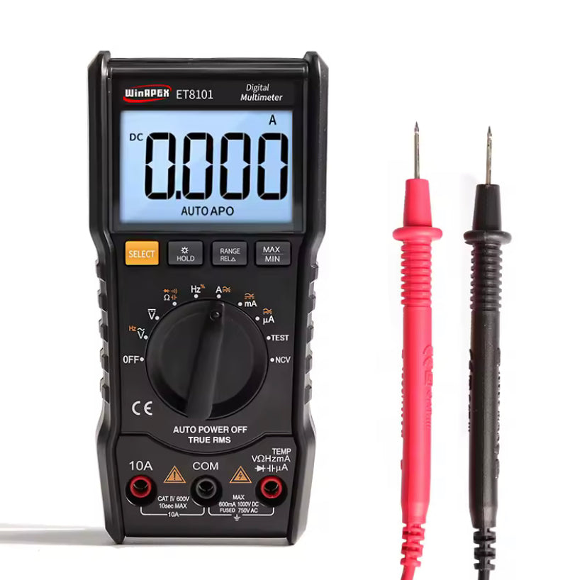 ET8101 AutoRange Digital Multimeter 6000 Counts True RMS LCD Digital Voltmeter 1000V 10A AC/DC Smart Ammeter Pocket Multimeters Buzzer