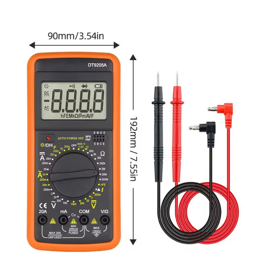 DT-9205A anti-burn high precision automatic range digital large screen multimeter anti-burn alarm overload protection