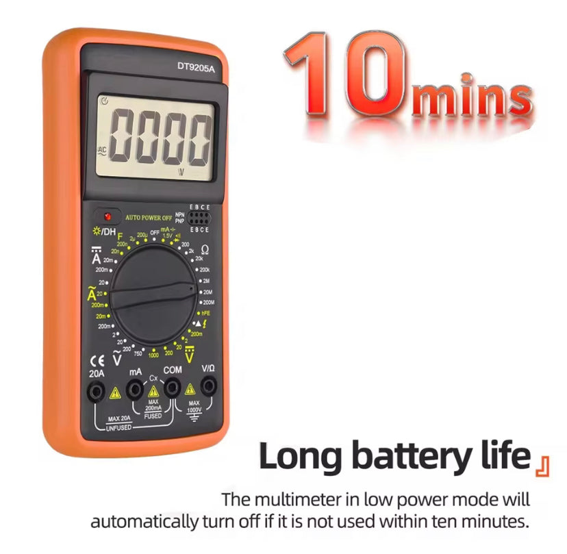 DT-9205A anti-burn high precision automatic range digital large screen multimeter anti-burn alarm overload protection