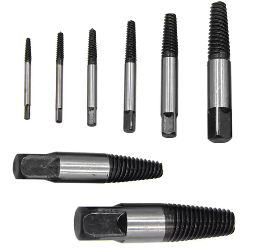 8Pcs Screw Extractor Drill Bit Slip Tooth Remover Broken Bolt Damaged Screw Tube Fitting Extractor Hand Power Repair Set