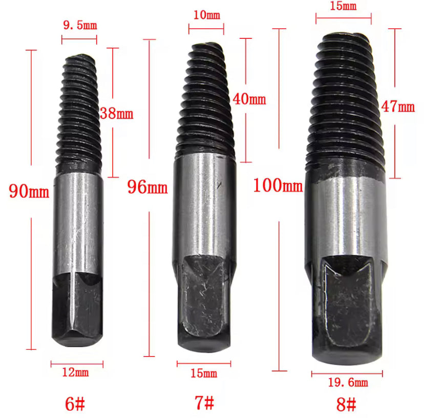 8Pcs Screw Extractor Drill Bit Slip Tooth Remover Broken Bolt Damaged Screw Tube Fitting Extractor Hand Power Repair Set