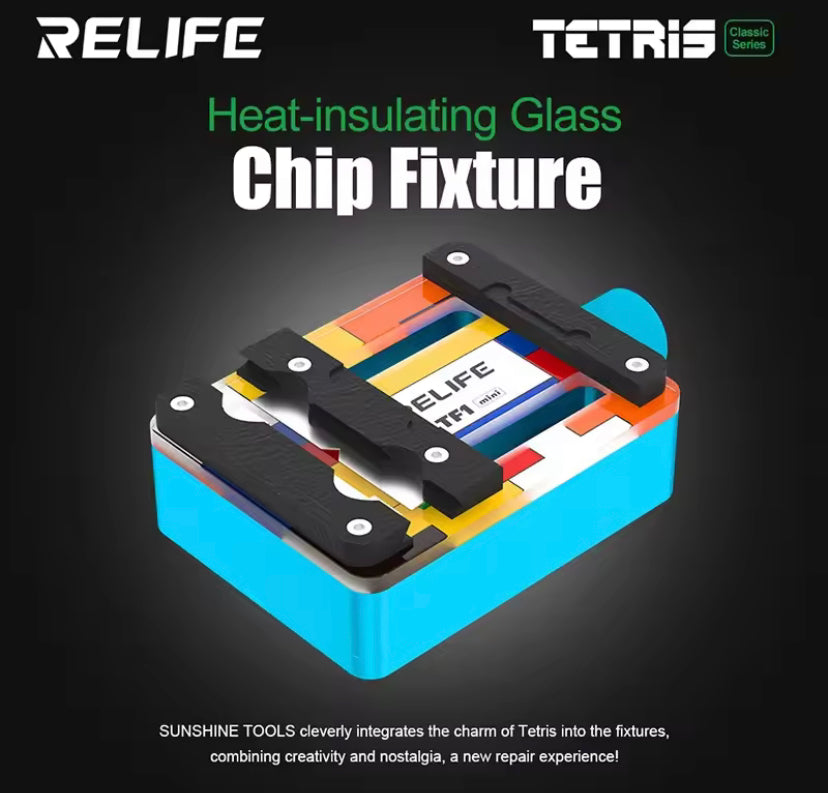 RELIFE TF1 Mini Glass Chip Fixture Heat-insulating Mobile Phone Repair Fixture Precise and Firm Clamping for Chip Degumming