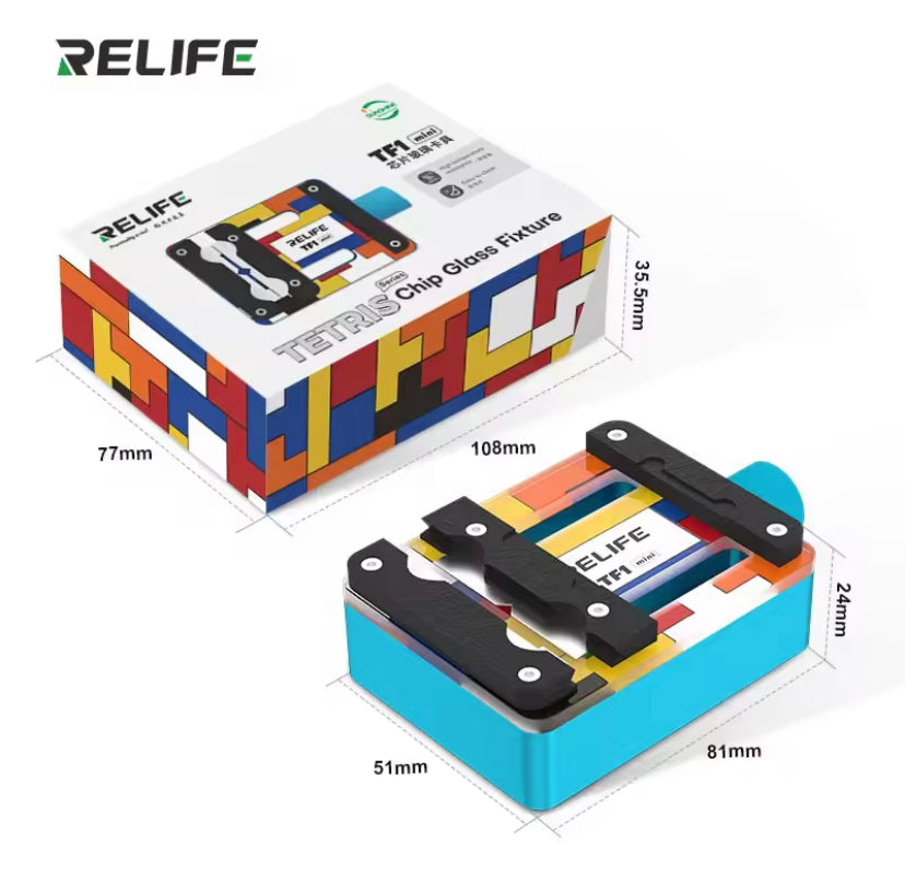 RELIFE TF1 Mini Glass Chip Fixture Heat-insulating Mobile Phone Repair Fixture Precise and Firm Clamping for Chip Degumming