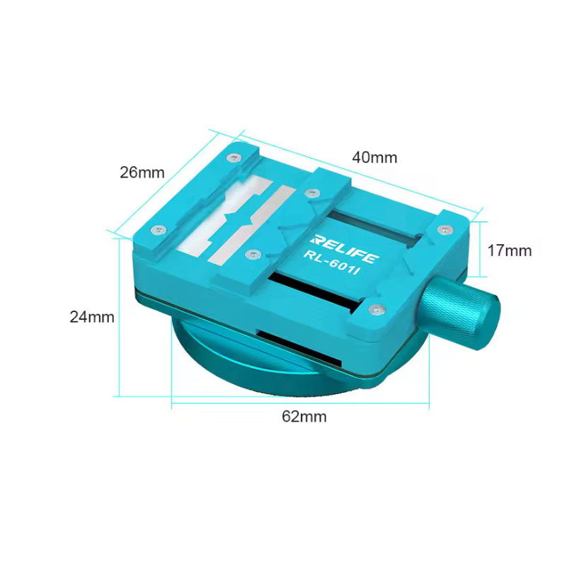 RELIFE RL-601I Mini Rotary Fixture for Mobile Phone Motherboard IC Chip Repair Universal 360° Rotation Heat Resistance Clamp