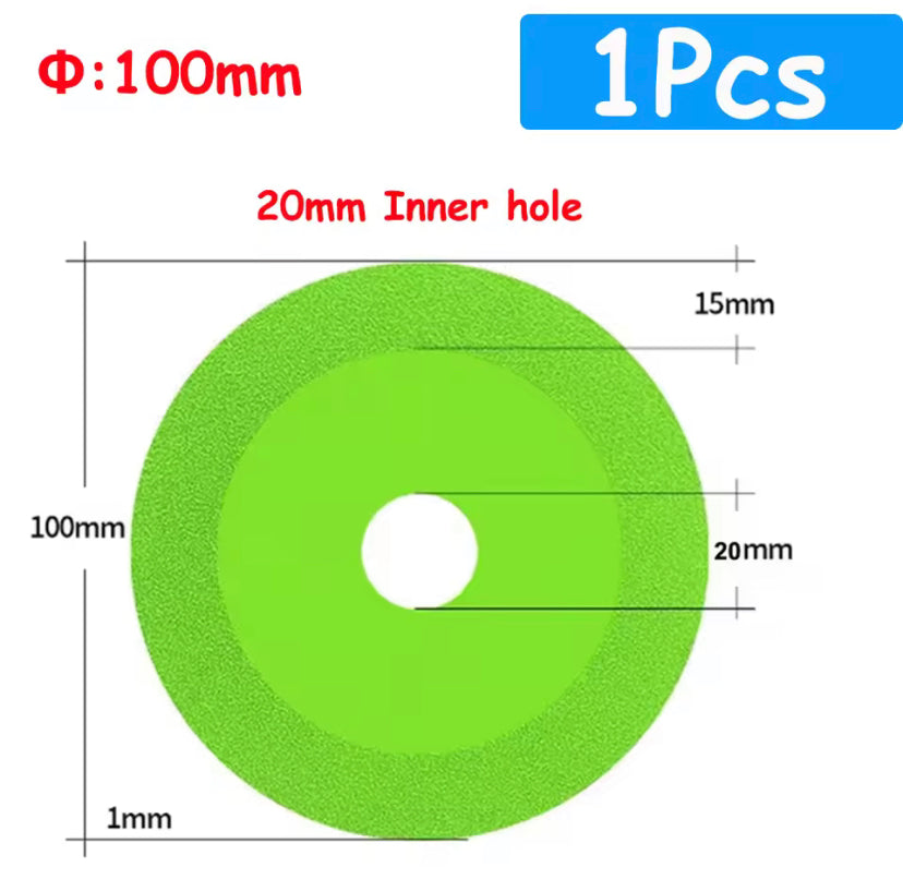 1PC Glass Cutting Disc 100/115/125mm Diamond Wine Bottles Saw Blade Jade Crystal Grinding Chamfering Cutting Blade Glass Cut