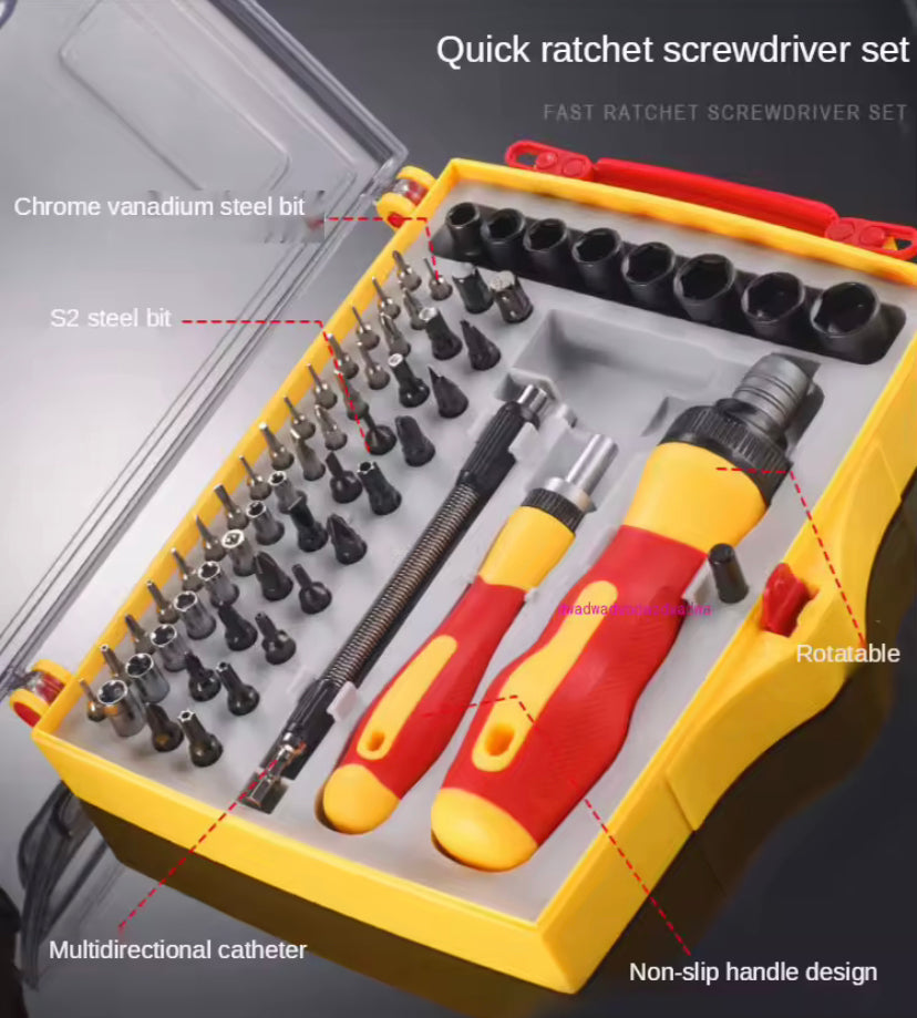 Precision screwdriver set 62 in 1 mini magnetic screwdriver set, mobile phone iPad camera industrial home repair tools