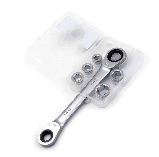 7 In 1 Double Head Reversible Ratchet Combination Spanner Set Mechanic Universal Socket Set Wrench Tool Ratchet Wrench