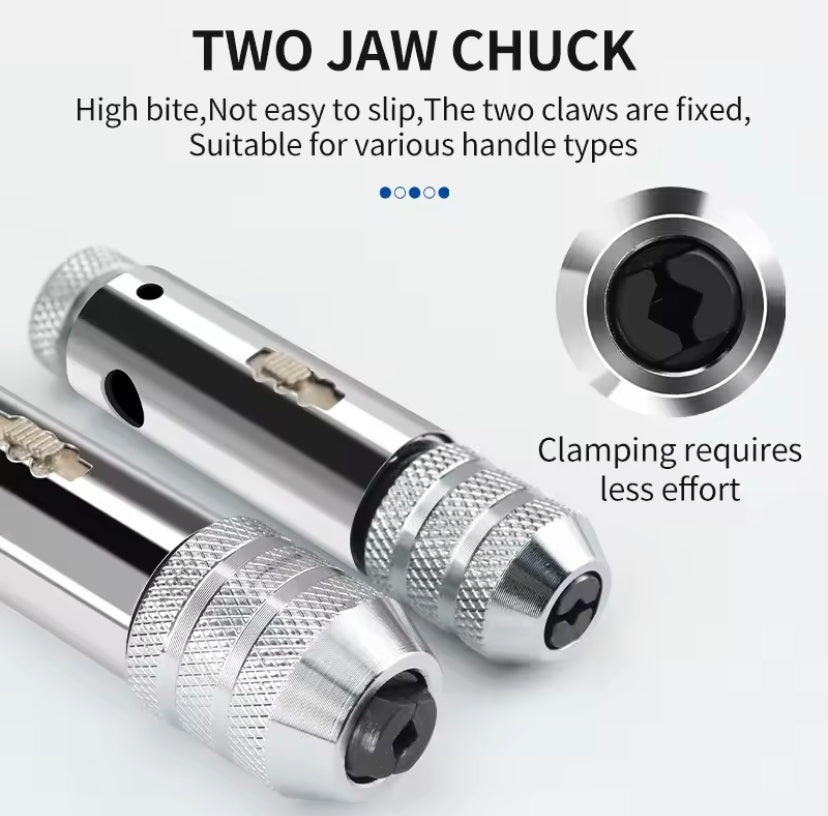 T-Handle Ratchet Tap Holder Wrench Adjustable M5-M12 Machine Screw Thread Tap Drill Hand Tapping Tools Set