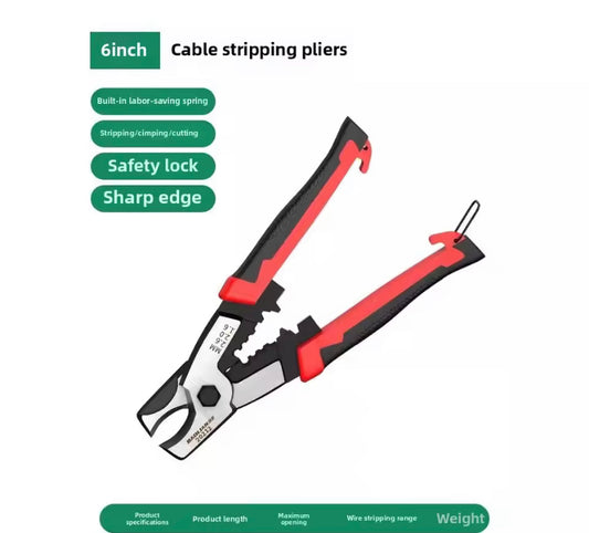 1PCS Multifunctional Cable Cutter 6-Inch Anti Slip and Durable Industrial Grade Manual Tool for Electricians