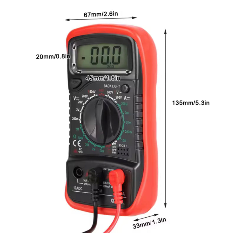 TITAN TN830L Handheld LCD Digital Multimeter Voltmeter Ammeter Ohmmeter Current Voltage Tester Portable AC/DC Ohm Meter Work Tools