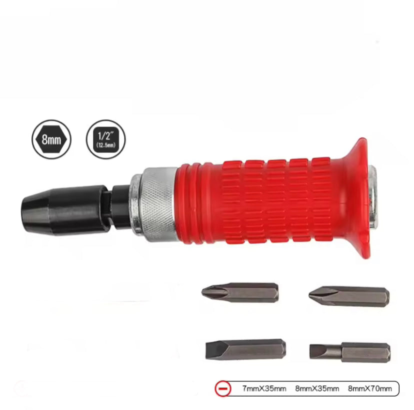 Impact Screwdriver With 4 Set Bits 1/2 inch Impact Screwdriver Professional Screwdriver Tool Engine Impact Manual Kits Home Repairing Tool