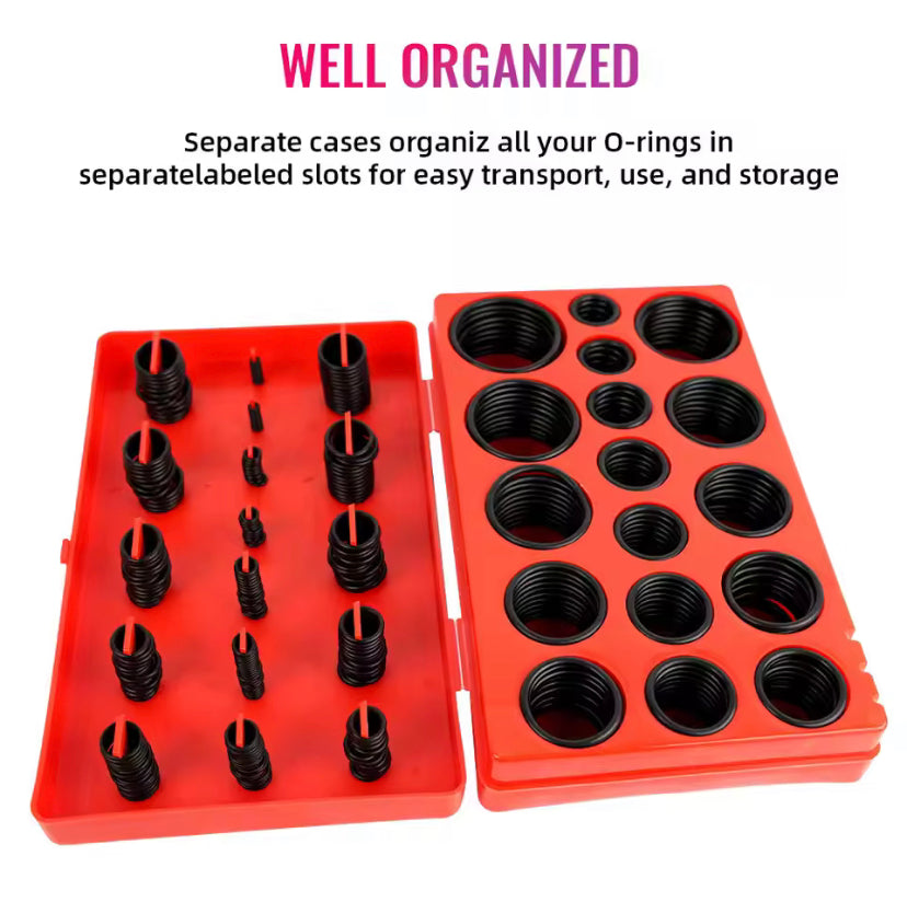 382PCs 30-size metric O-ring set nitrile rubber seals O-ring gaskets  Oil Resistant Universal Hydraulic Plumbing Washer Seal suitable for Car Plumbing Automotive Faucet Repair