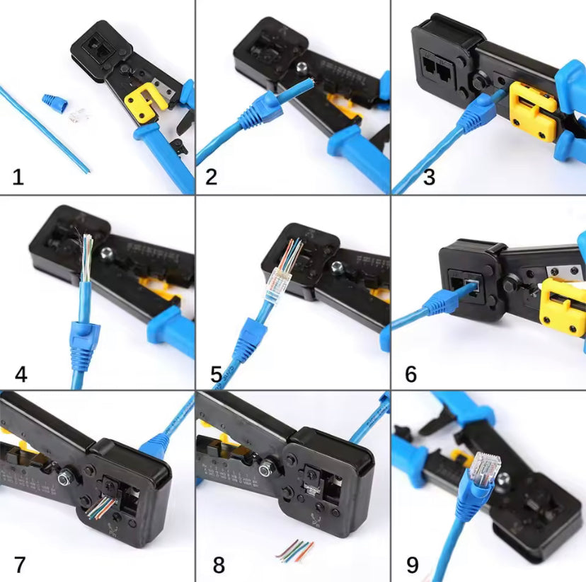 RJ45 crimper hand network tools pliers RJ12 cat5 cat6 8p8c Cable Stripper pressing clamp tongs clip multi function