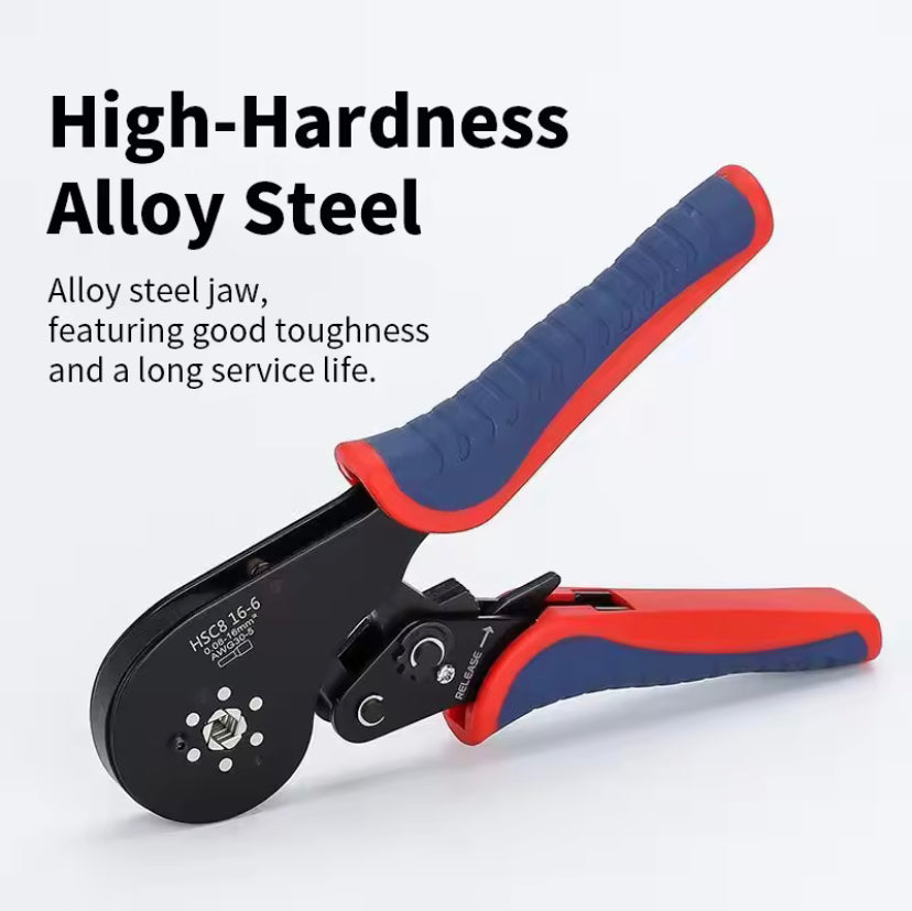 HSC8 16-6 Ferrule Crimping Tool 0.5-16mm²/30-5AWG Tubular Terminals Crimper Mini Pliers For Terminals Electrical Clamps