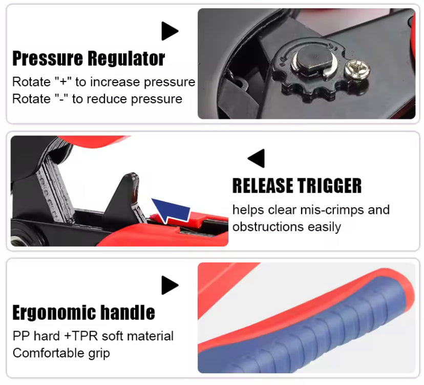 HSC8 16-6 Ferrule Crimping Tool 0.5-16mm²/30-5AWG Tubular Terminals Crimper Mini Pliers For Terminals Electrical Clamps