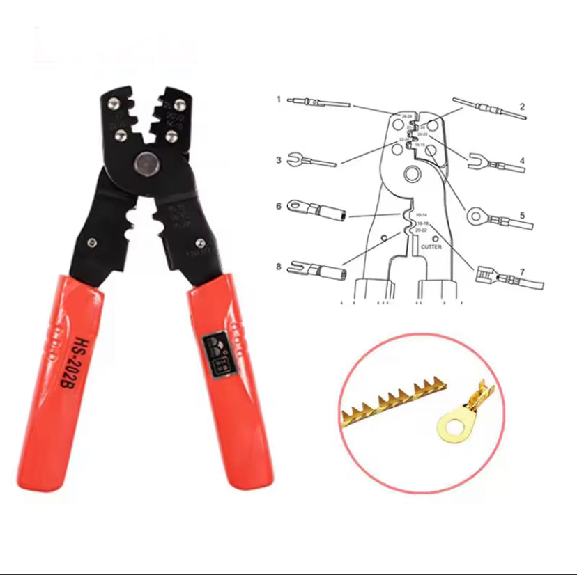 202-B Mini Multifunction Pliers Crimper Stripper Cutter Crimping Stripping Cutting Tools DuPont Insulation Tube Terminals