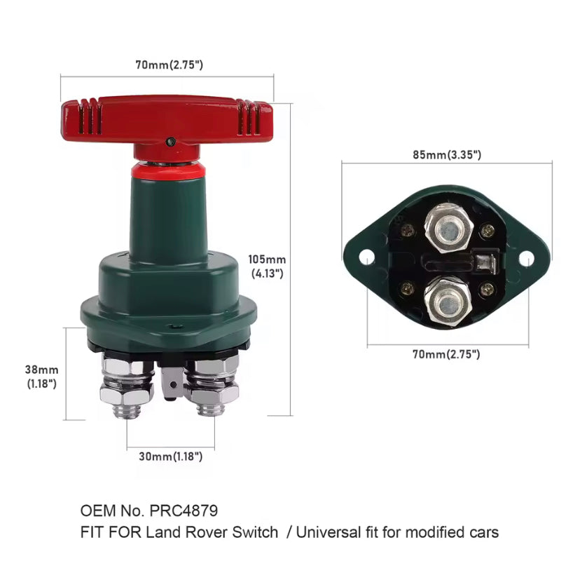 Rotary Battery Disconnect Switch 12V 24V Car Truck Marine Camper Battery Isolator Disconnect Power Cutoff Switch 750A