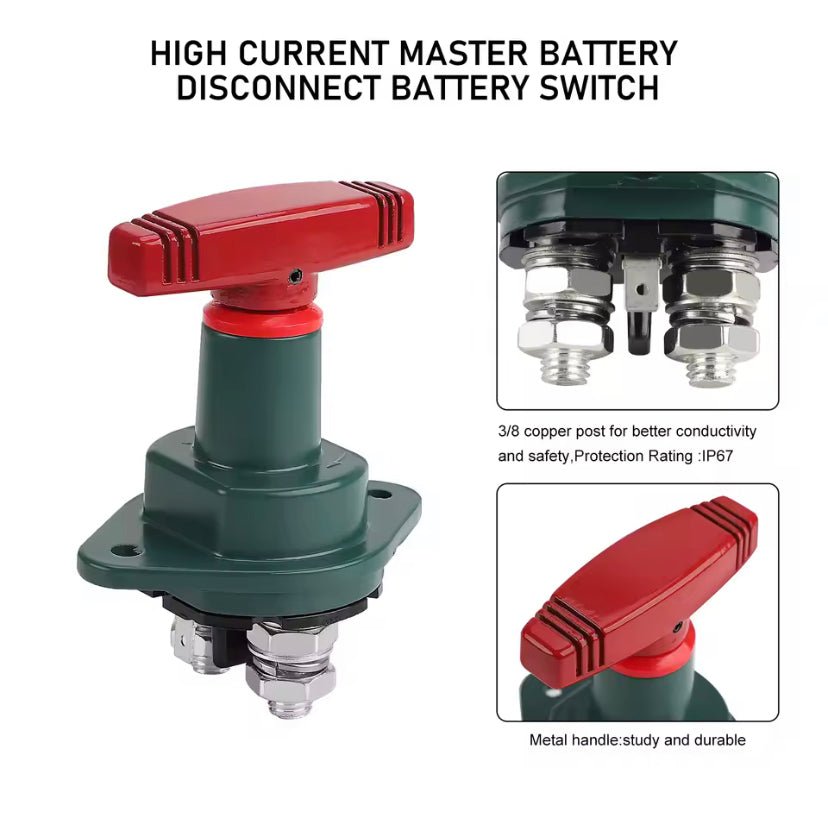 Rotary Battery Disconnect Switch 12V 24V Car Truck Marine Camper Battery Isolator Disconnect Power Cutoff Switch 750A