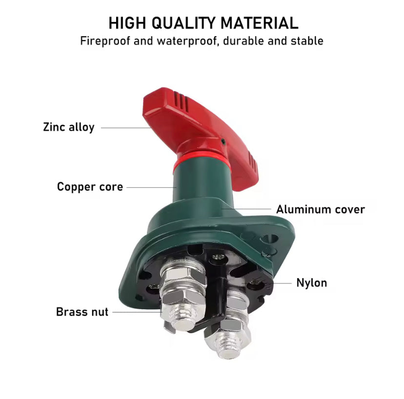 Rotary Battery Disconnect Switch 12V 24V Car Truck Marine Camper Battery Isolator Disconnect Power Cutoff Switch 750A