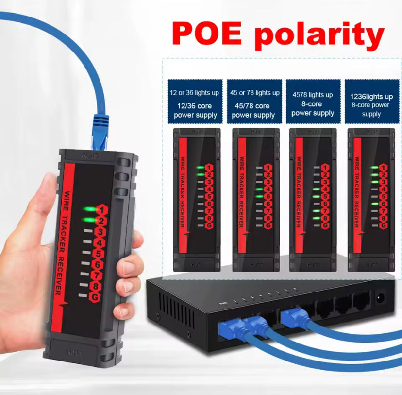 TOOLTOP ET605 Network Cable Tester RJ45/RJ11 Cable Port Test POE LAN Break Circuit Analyze Cable Tracing Line Maintenance Tool